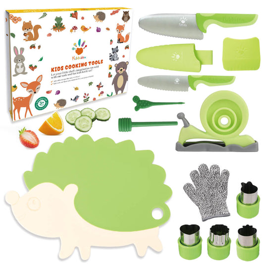Kuhn Rikon Kinderkitchen Kids Cutting Board, Sheep, 9.8 x 9.1 x 4.3,  Green | Child-Friendly Kitchen Tools For Real Cooking
