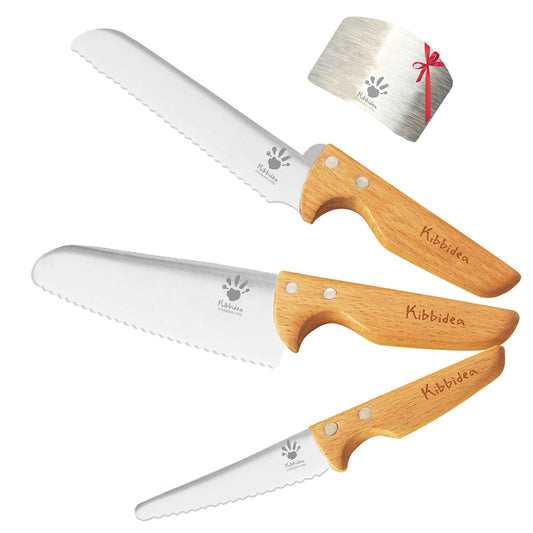 Casewin 5 Pcs Kid Plastic Kitchen Knife Set, Safe Kitchen Knife