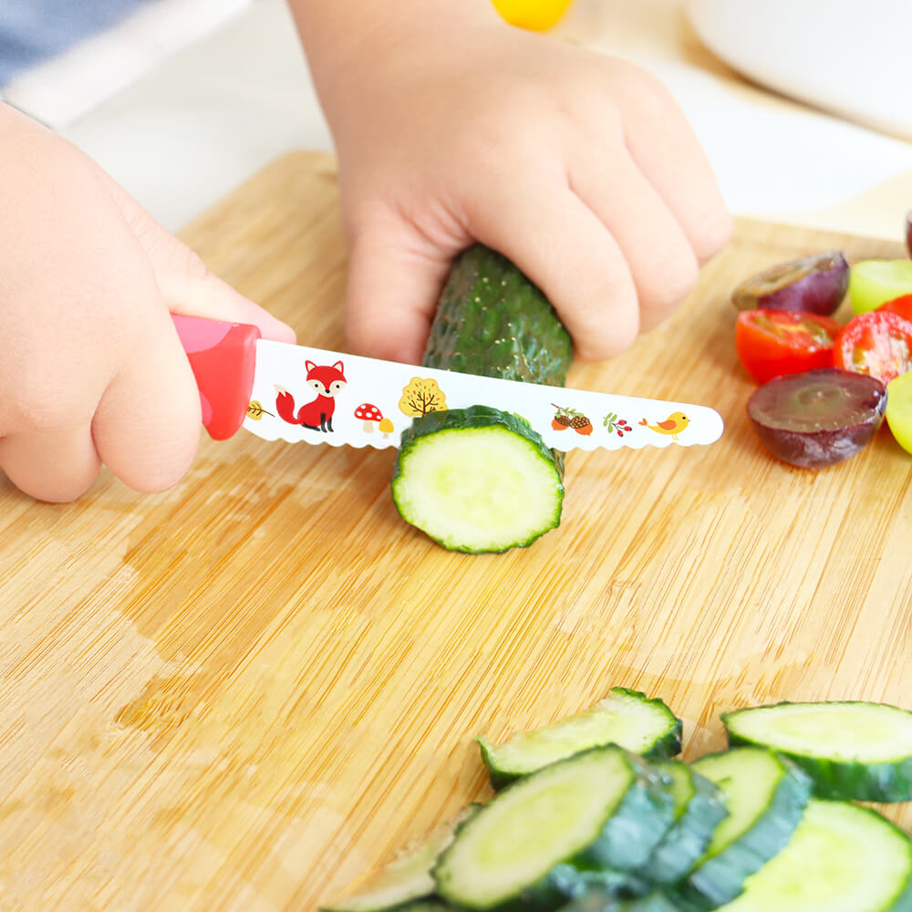 Kibbidea 4 Pièces Kit Couteau Enfant à partir de 3 ans, Acier Inoxydable,  Couteaux de Chef pour Enfant, Bords Ronds, Couteau Cuisine Enfants :  : Cuisine et Maison